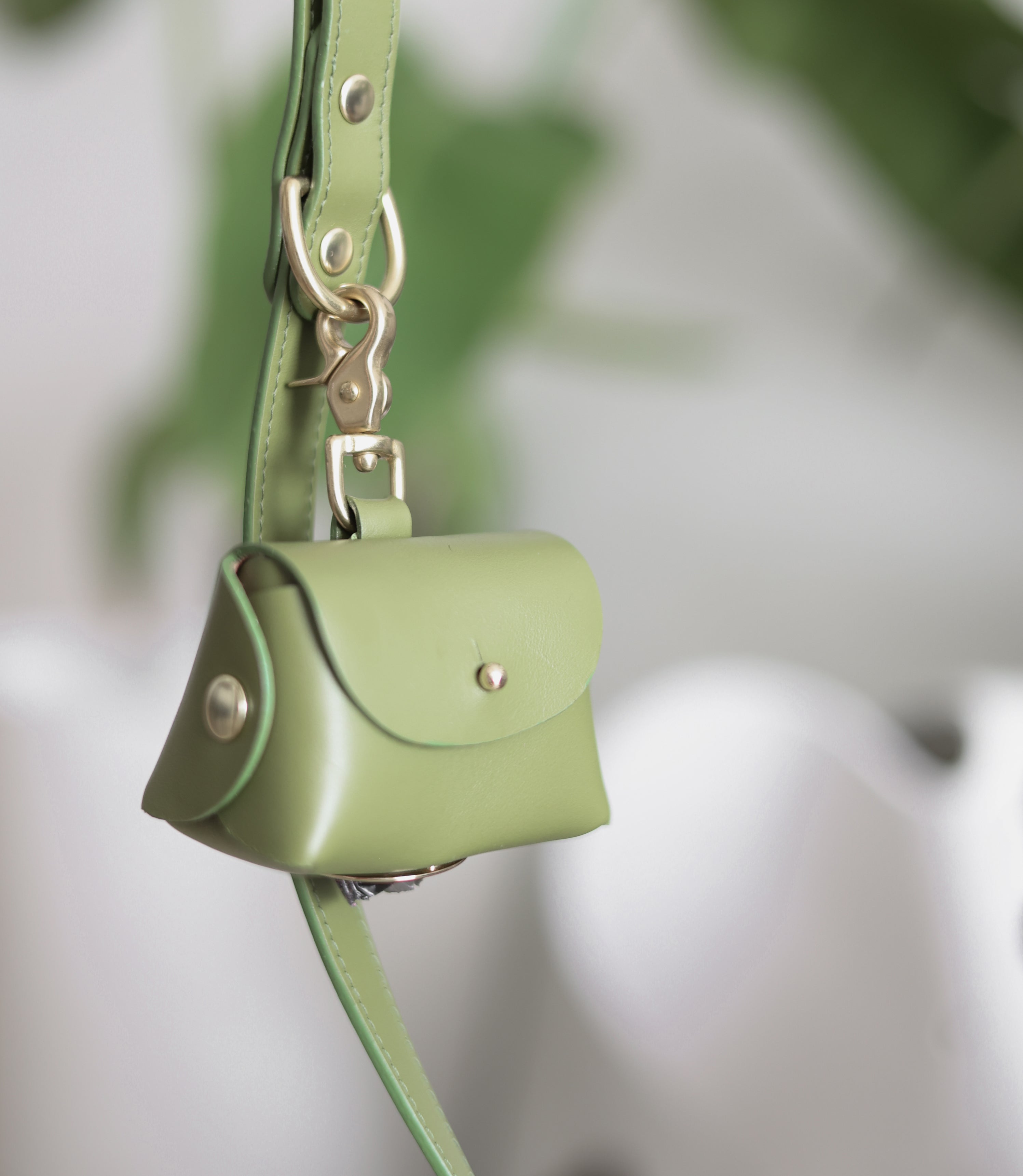 Moss Green poop bag pouch