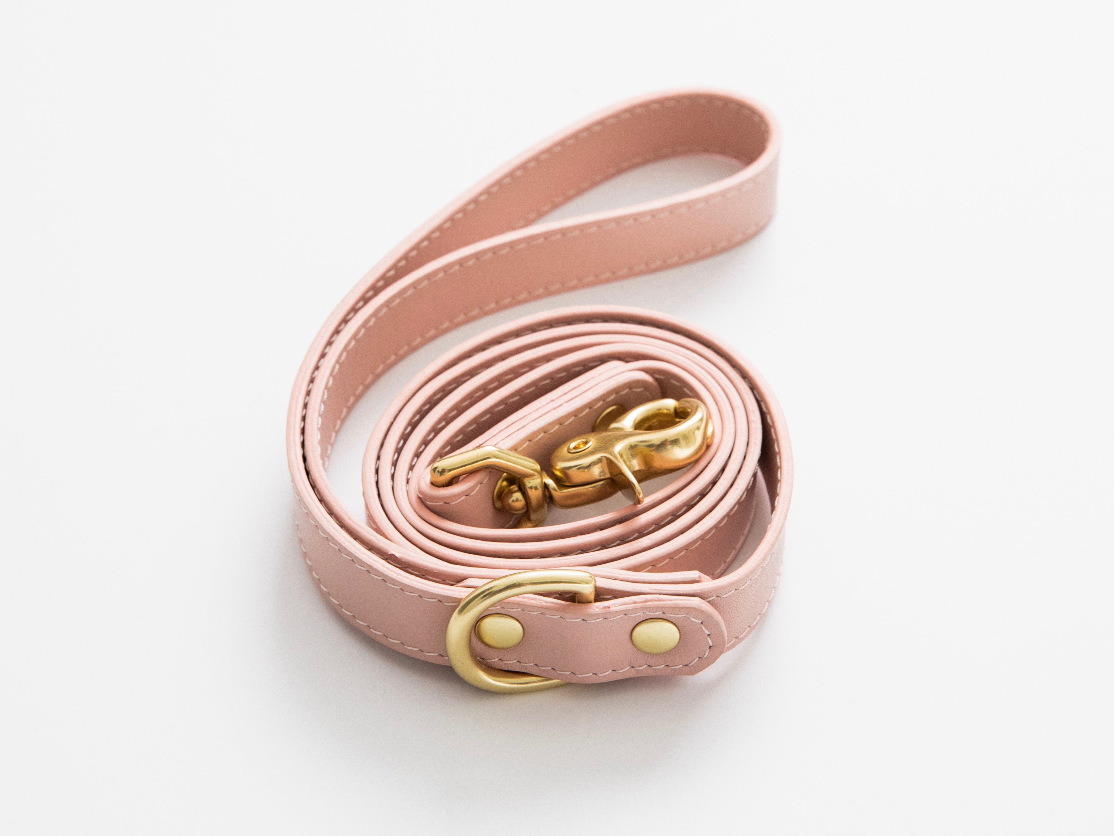 Blush pink leather leash