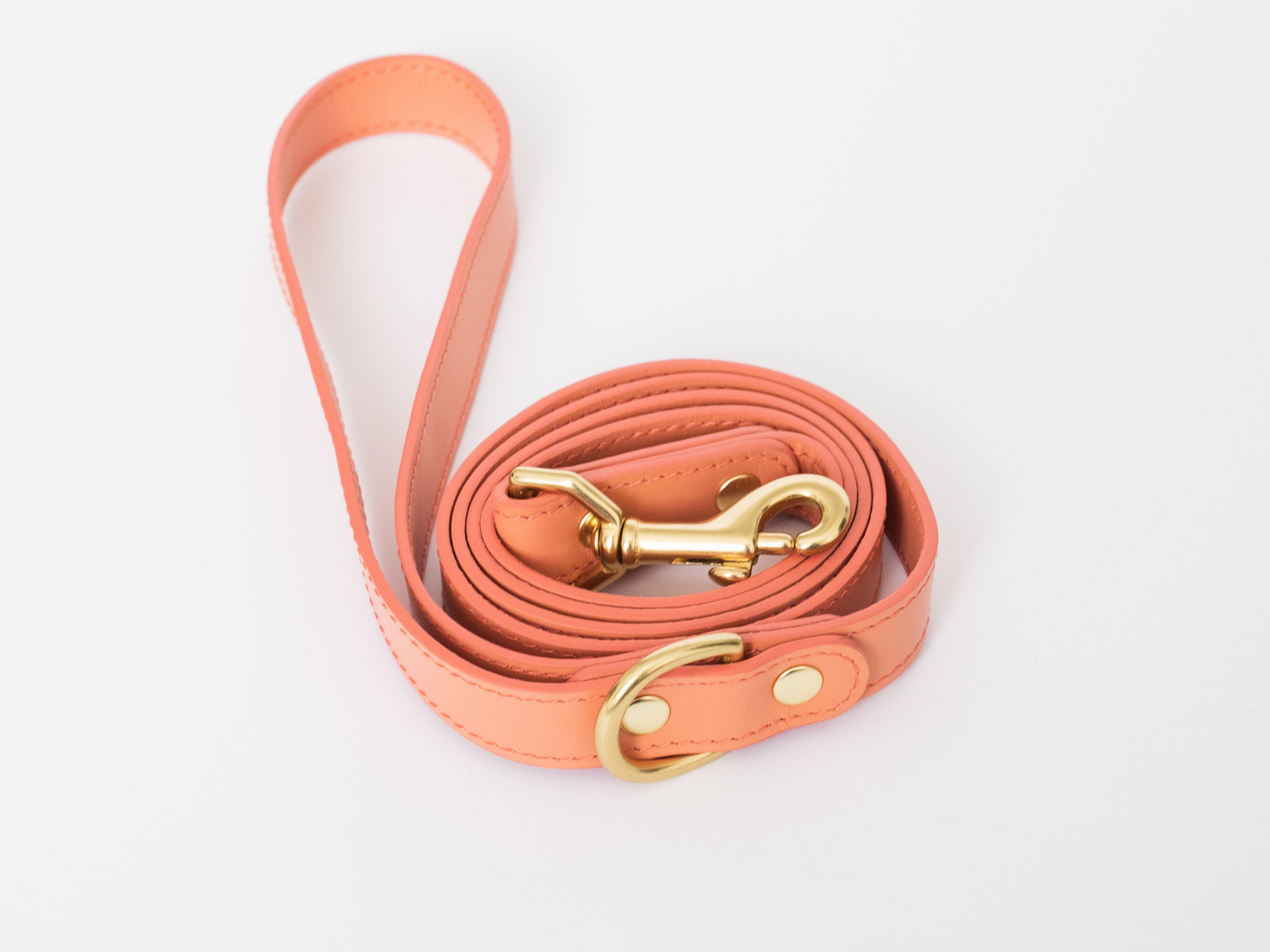 Peach leather leash