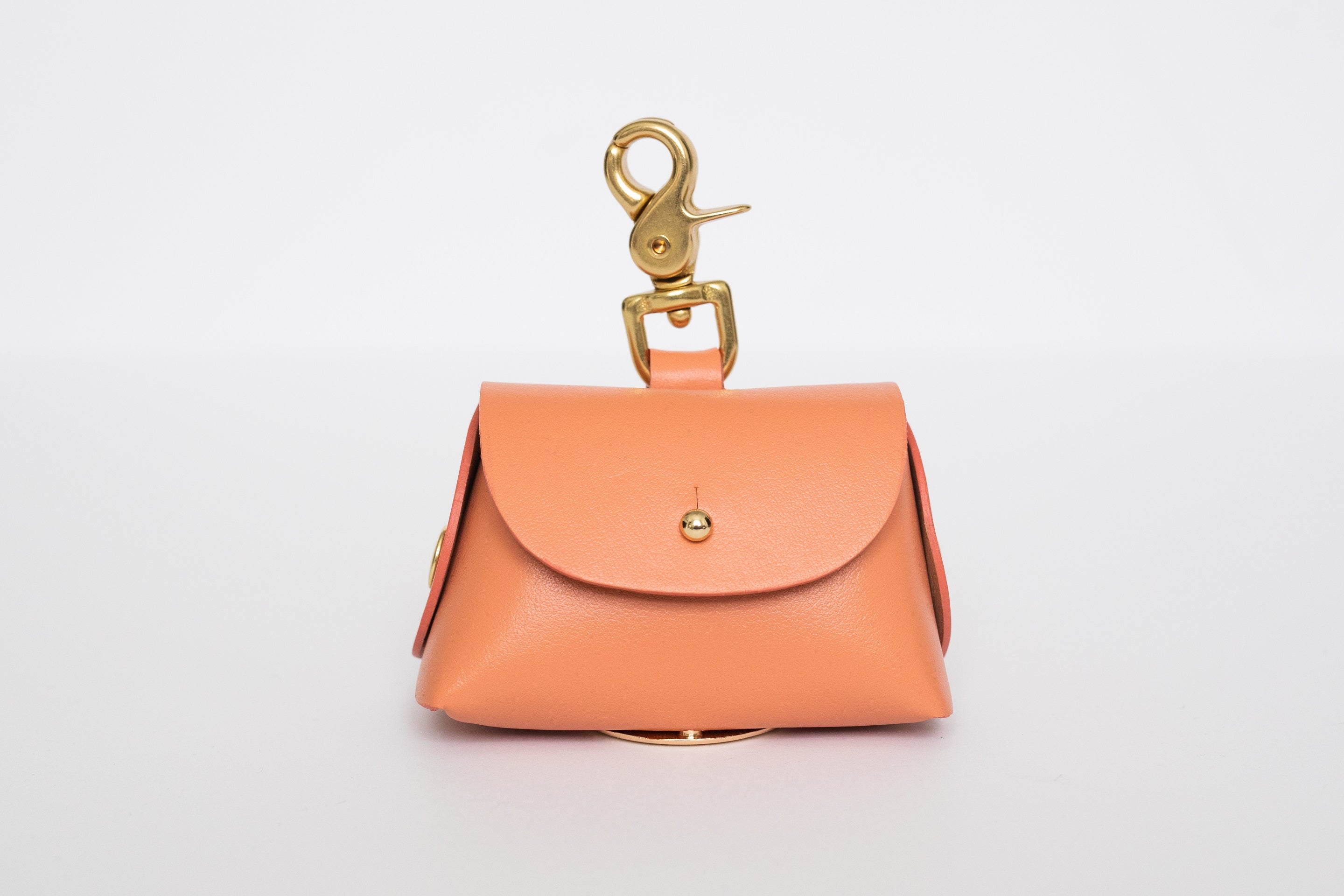 Peach poop bag pouch