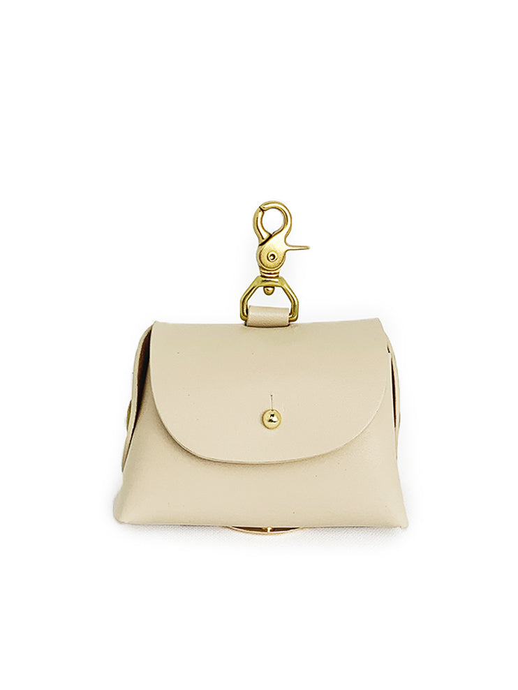 Linen beige Tilly poop bag pouch