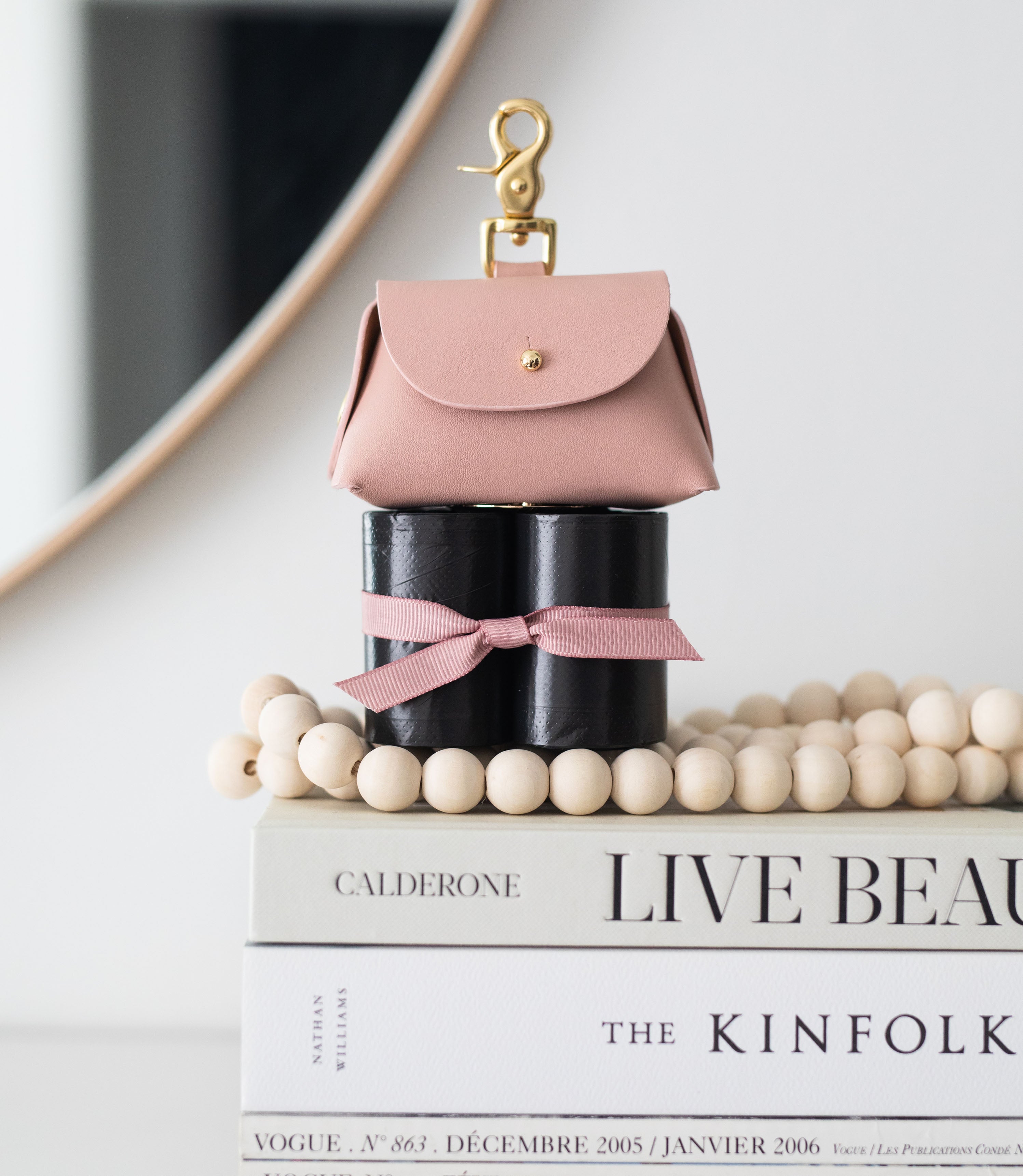 Blush pink poop bag pouch
