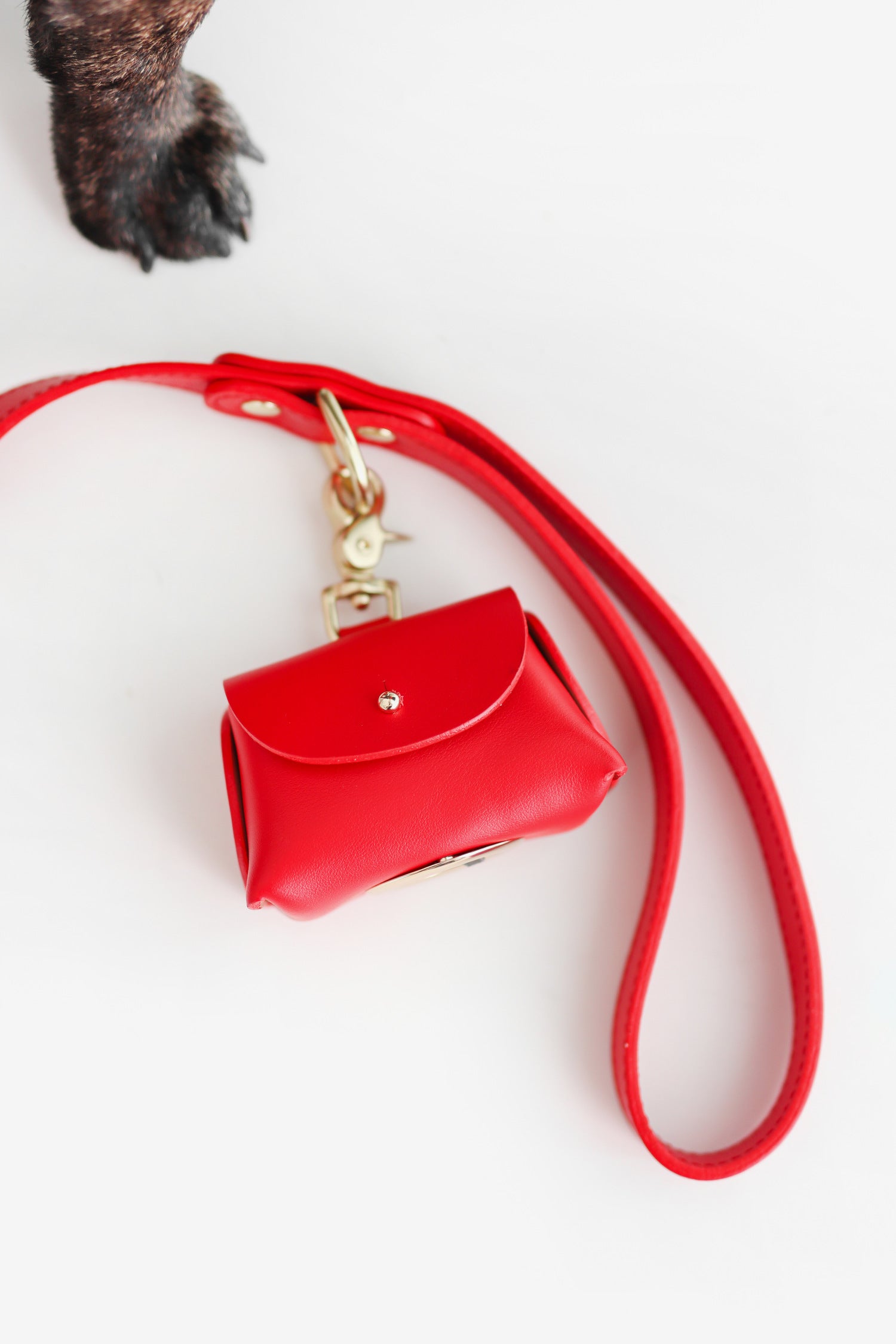 Poppy Red poop bag pouch