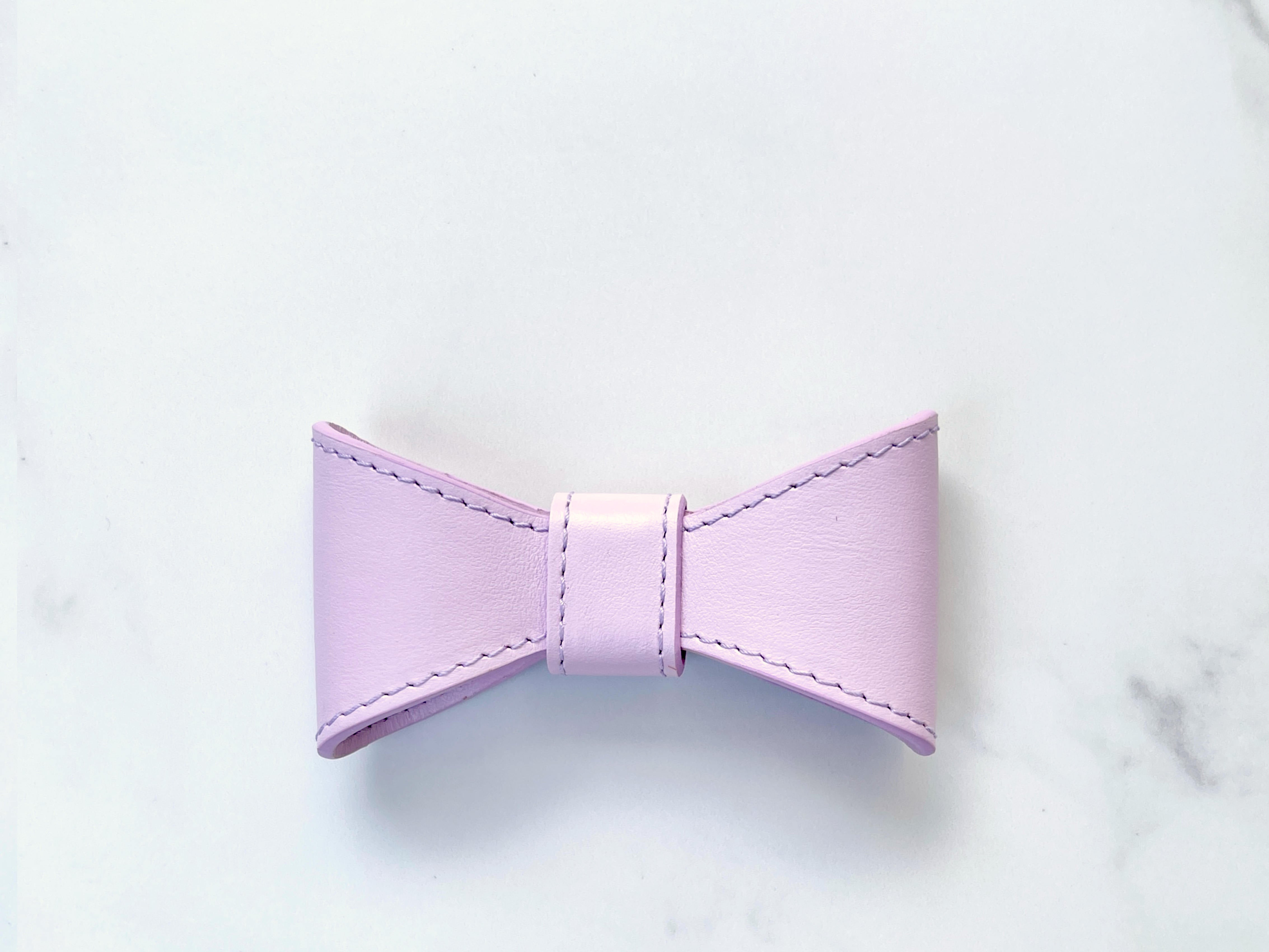 Lilac leather bow