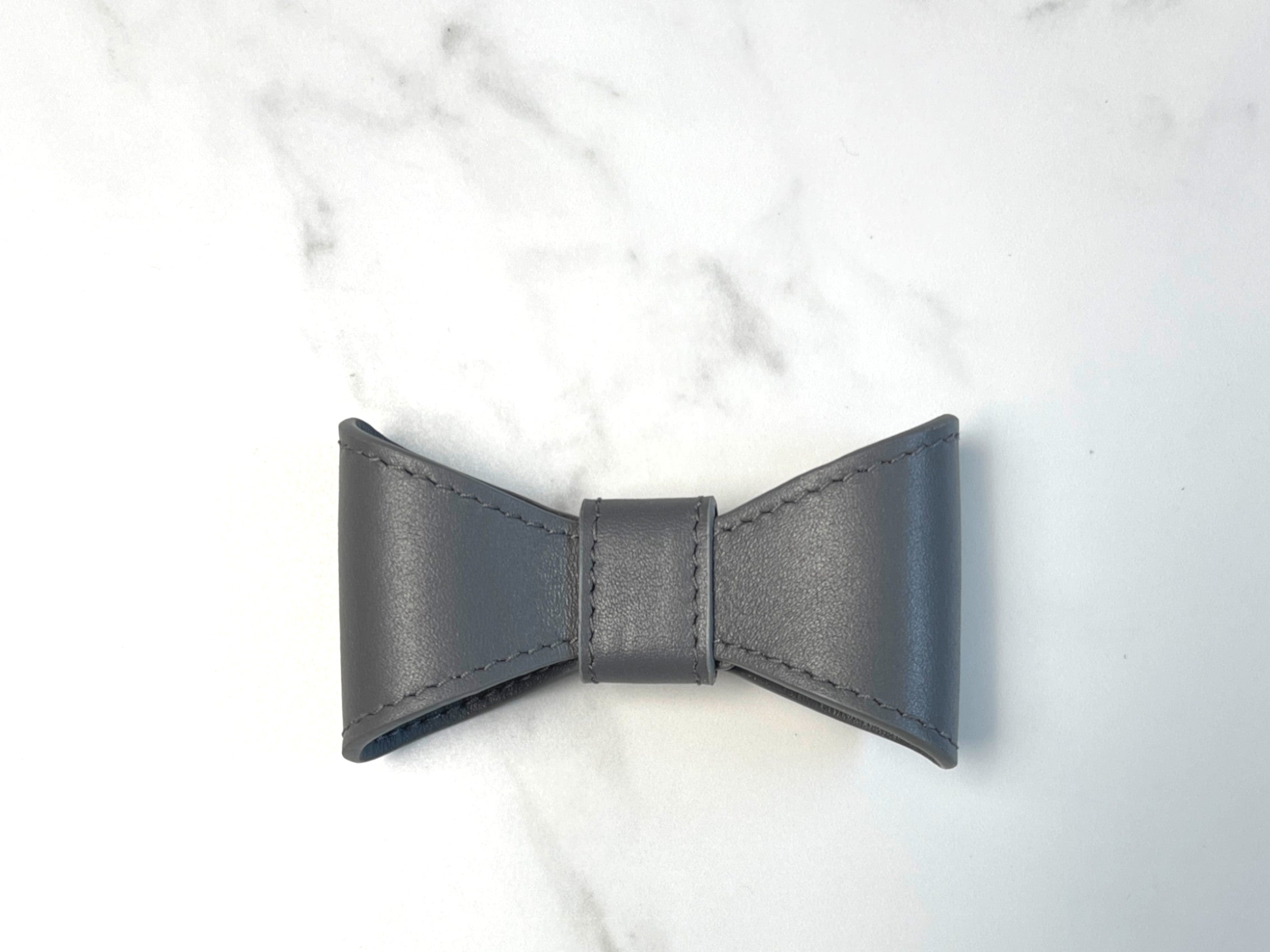 Stone Gray leather bow