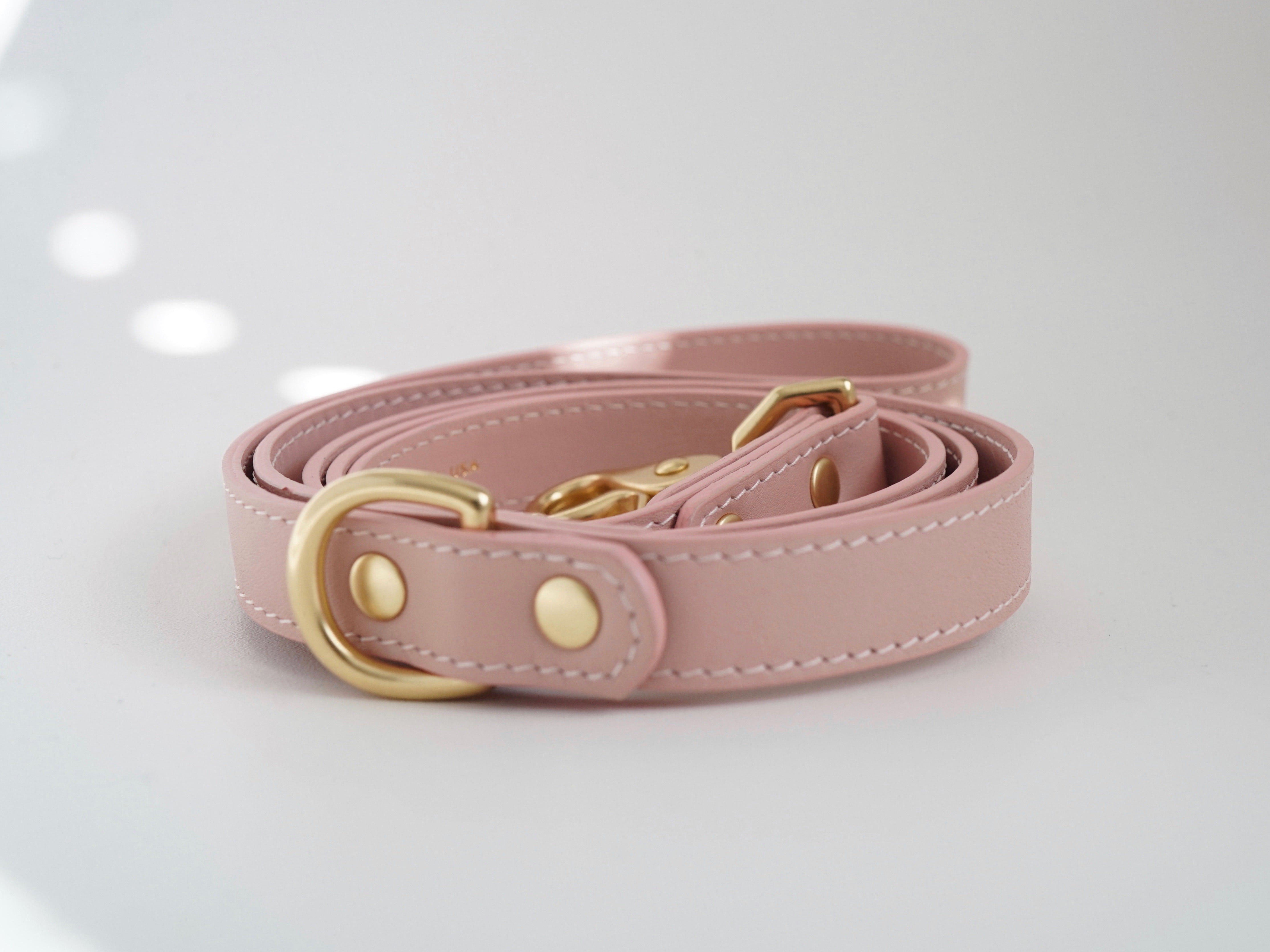 Blush pink leather leash