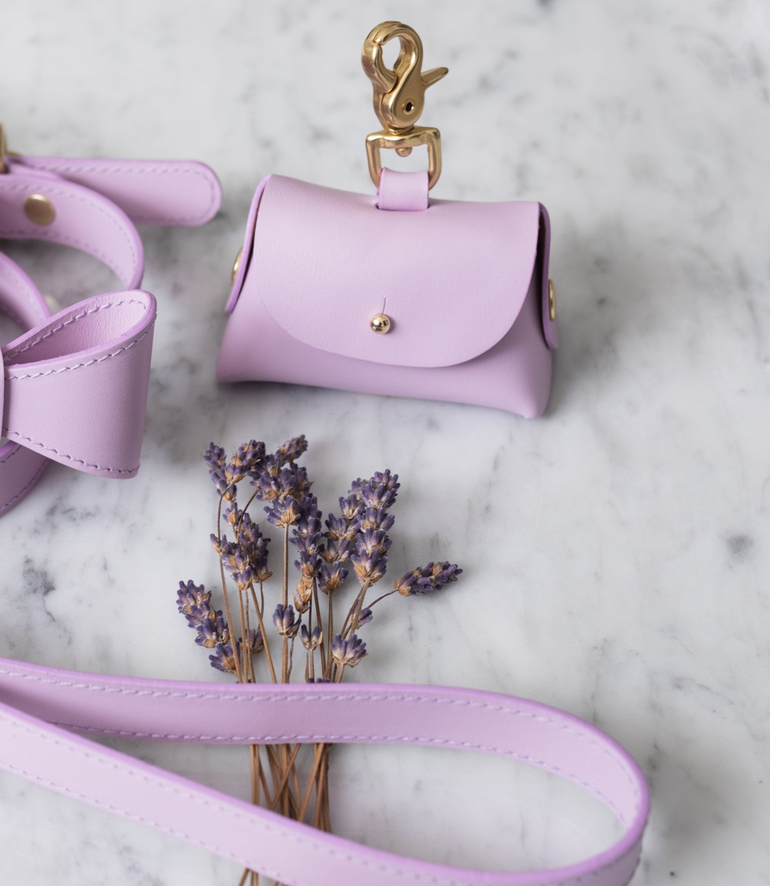 Lilac poop bag pouch